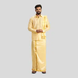 uathayam Men Art Silk Shirt Dhoti Dupatta Set-picture-16