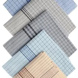 valdez Cotton Handkerchiefs Hanky For Men, Light check ["Multicolor"] Handkerchief-picture-17