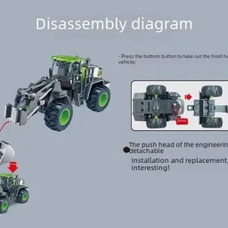 istosy Friction Power Bulldozer Truck for Kids Die Cast Engineering Construction Toys image 5