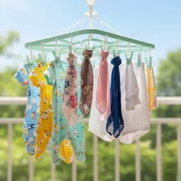 pillage enterprises 32 Clips Hanger Laundry Clothesline Hanging Plastic Plastic Cloth Clips image 2