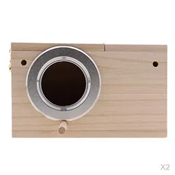 CALANDIS™ 2Pc Wooden Wild Bird Nest Box Nesting Feeding Feeder Station House & Stick | Birdhouses | Bird & Wildlife Accessories | Yard, Garden & Outdoor Living image 3