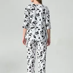 ichaa Women's Rayon Printed Night Wear Top and Bottom Night Suit Set image 3