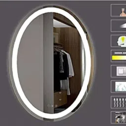 Oval Shape Lighted LED Mirror Modern Vanity Mirror-image-3