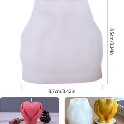 rkg enterprises Candle Making Mould, (Heart Hand Mold) image 3