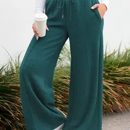 q-rious Women Solid Dark Green Track Pants-picture-14