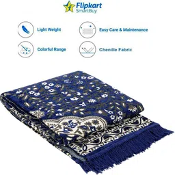 flipkart smartbuy Blue Chenille Carpet image 3
