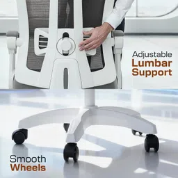 drogo Ergonomic Office Chair for Work from Home with Mesh, Armrest, 2D Headrest Mesh Office Executive Chair image 4