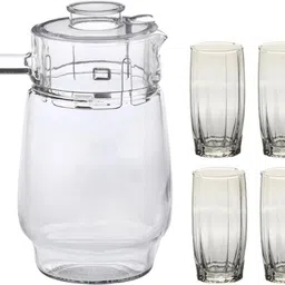 Somil Versatile Transparent Jug & 4 Glass Set for Beverage Service - E48 Jug Glass Set-picture-26
