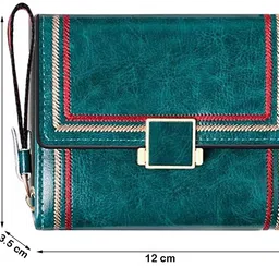 inovera Women Casual Green Artificial Leather Wallet image 2