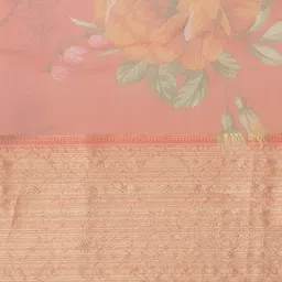 Anouk Red & Yellow Floral Organza Saree image 4