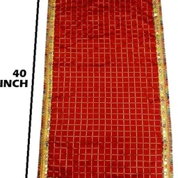 mygodgift 18x24 Silk Aasan Cloth for Pooja and God Idol/Puja Assan Kapda for Home Mandir, Altar Cloth image 2