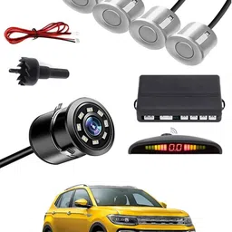 zplus Car Parking Sensors - Set of 4 with Reverse Parking Camera (Silver)-261 Safety of Passengers/Car One Alarm Kit-2123 Parking Sensor-picture-38