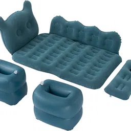 oshotto Designer Car Inflatable Bed Mattress with Two Air Pillows For Audi A6 (Blue) Car Inflatable Bed image 2