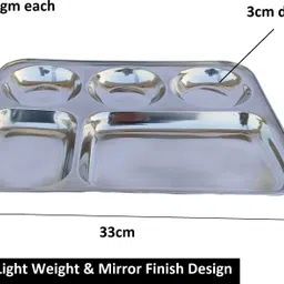 sigri-wala Rust Proof Premium Stainless Steel Bhojan Thali Sectioned Plate image 3