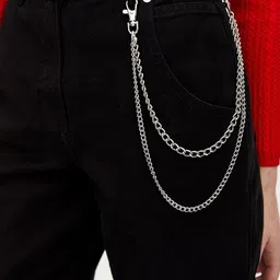 tiyaaz PDS 2-Layer Side hanging Jeans chain, Wallet Chain,Pant Chain Sterling Silver Plated Alloy Chain-picture-24