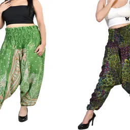 fusfus Printed Rayon, Cotton Women Harem Pants-picture-15