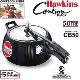 hawkins Contura Black Aluminium Cooker With SS Grid 17 cms 5 L Pressure Cooker image 2