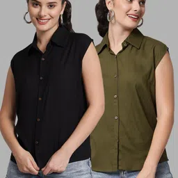 funday fashion Women Regular Fit Solid Casual Shirt-picture-17
