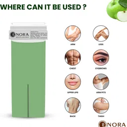 enora Hair Removal Wax Refill for Roll-On Waxing Kit |GREEN APPLE| Wax image 3
