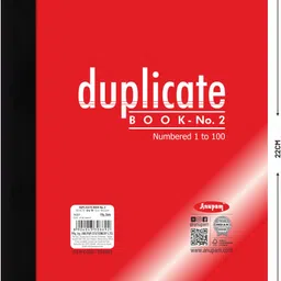 anupam 19x22 cm Size Duplicate Book with Carbon & Index Ruled Sheets Pad 100 Sets Regular Duplicate Books for Replicate, Record, Organize and Work Order Receipt Book Size : 2, Pack of 1 100 Pages image 1