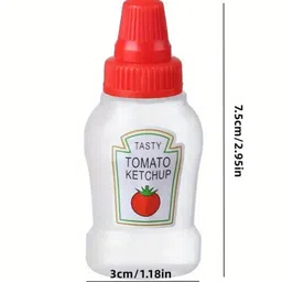 breyers 4PCs Mini Ketchup Bottles, Condiment Squeeze Bottles Plastic Sauce Bottles 25 ml Bottle image 4