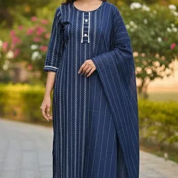 get smart wear Alliance Woven Kurta, Trouser/Pant & Dupatta Set-picture-48