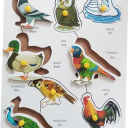 fireflies Wooden Birds Puzzle Board for Kids 3+ Years (Pack of 1 Pc) image 2