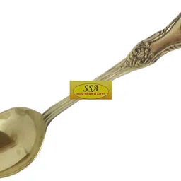 shivshakti arts Handmade Pure Brass Designer Cutlery Set Of 3 Butter Knife 3 Spoon & 3 Fork Brass Cutlery Set image 4