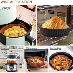 keitsi Air Fryer Silicone Pot with Handle Reusable Air Fryer Liner Heat Resistant Airfryer Tray image 4