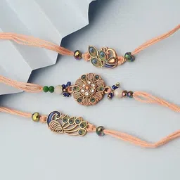 the purple tree Designer RAKHI00136 Kundan Chawal Roli Pack Set-picture-11