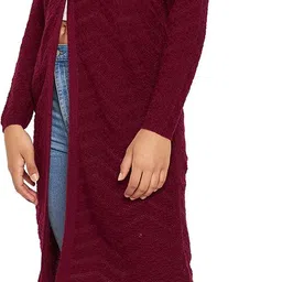 clapton Men Self Design Round Neck Maroon Sweater image 4