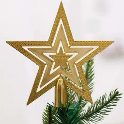 vibgyor products New_Christmas Tree Topper Star Golden for Tree Decorations Topper Ornaments Pack of 1-picture-15
