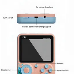 HG WORLD Retro G5 Game Box gaming console for tv With Pocket Portable Sup Game Box 3.5IPS Screen Rechargeable Battery handheld console Hand video game for tv 128MB GB with 500+ Preinstall video game handheld,Best Gift All Ages Mario Game image 3