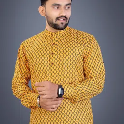 nofilter Men Solid Cotton Blend Straight Kurta-picture-25