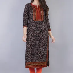 nypa Women Embroidered Viscose Rayon Straight Kurta-picture-23