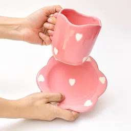 vellara Pack of 1 Ceramic Sweetheart Pastel Ceramic Set image 3