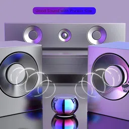 HRKA 4 Colorful Wireless Mini Electroplating Round Steel Speaker_01 10 W Bluetooth Speaker image 2