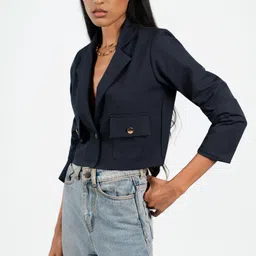 color capital Women Solid Single Breasted Casual Blazer image 3