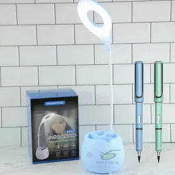 Desk Lamp with 360 Flexible Table Lamp with 2 Pencils USB Charging Pen Holder Table Lamp-image-53