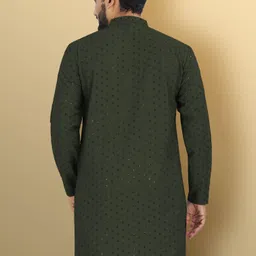 vebnor Men Embellished Jacquard Straight Kurta image 2
