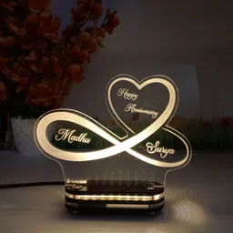 lampees Infinity Heart LED Table Lamp, Names, Anniversary Wedding Gift Warm White Table Lamp-picture-26