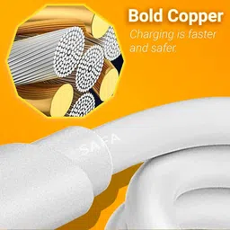 Safa USB Type C Cable 6.5 A 1 m 65W/6.5A SUPER FAST CHARGING CABLE TYPE C SUPPORT / SUPERCHARGER / SUPERVOOC / SUPERDART / SUPERFLASH / FLASHCHARGING / VOOC / DART / DASH / WARP / FLASH / TURBO / SONIC / HYPER / RAPID / 55W / 50W / 44W / 33W / 30W / 27 / 25 / 20W / 18W / 15W / FOR ONEPLUS 9RT / 9R / NORD / NORD 2 / NORD CE / 3 / 3T / 5 / 5T / 6 / 6T / 7 / 7 PRO / 7T / 7T PRO / 8 / 8 PRO / OPPO A52 / A53 / A53S / A33 / Y33S / A54 / A55 / A74 / A16 / F15 / F17 / F17 PRO / F19 / F19S / F19 PRO / F19 PRO PLUS / K3 / A9 / A5 / R17 / RENO / RENO 2 / RENO 10X ZOOM / RENO 2F / RENO 2Z / RENO3 / RENO3 PRO / RENO4 PRO / RENO5 PRO / RENO6 / RENO6 PRO / REALME X / XT / X2 / X2 PRO / X3 / 5 PRO / X50 PRO / 6 / 6i / 6 PRO / 7 / 7i / 7 PRO / X7 / X7 PRO / X7 MAX / 8 / 8S / 8i / 8 PRO / GT MASTER EDIITION / GT NEO 2 / C25 / C25S / NARZO 30A / 50A / 10 / 20 / 20 PRO / 30 / 30 PRO / image 4