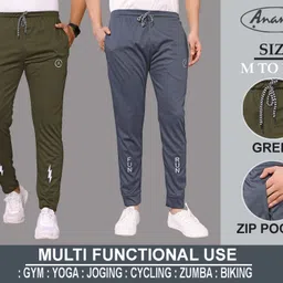 anand Pack of 2 Men Solid, Self Design Multicolor Track Pants-picture-11