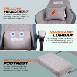 drogo Ergonomic Gaming Chair for office with With Linkage Armrest,Foot Rest Gaming Chair image 5