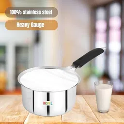 nsvl Stainless Steel Sauce Pan, Milk Pan, Tea Pan Heavy Guage (Gas Stove Friendly) Sauce Pan 15 cm diameter 1 L capacity image 4