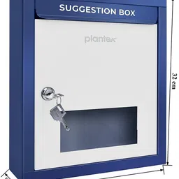 plantex All in 1 Multipurpose Letter Box/Suggestion Box/Complaint Box (Blue & Ivory) Suggestion Box image 2