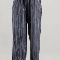 kanchuk Women Regular Fit Black, Blue Cotton Blend Trousers-picture-18