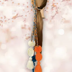 mr collection Woolen Paranda with Pom Pom Tassels | Indian Traditional Hair Extension image 4