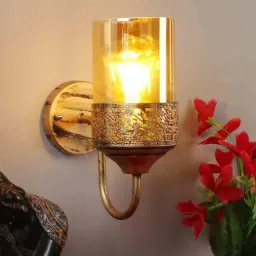 Metal Wall Mounted Uplight Sconce (Antique Gold)-image-74