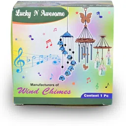 lucky n awesome Lucky Antique Rudraksh Bal Ganesh Wind Chimes for Positivity & Gifting Aluminium Windchime image 3